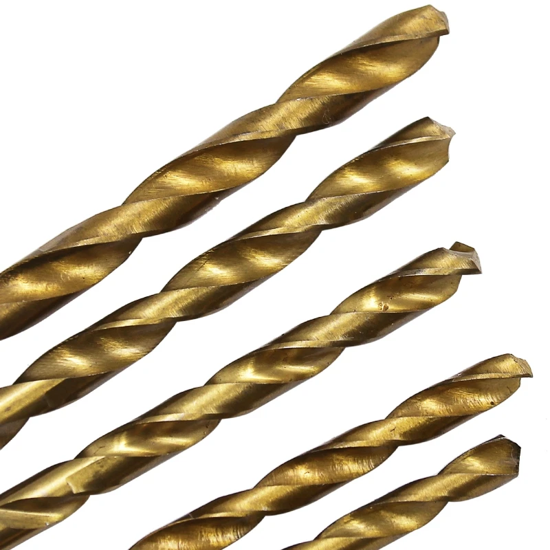 

13Pcs HSS Titanium Coated Drill Bit Set High Speed Steel Power Tools 1/4 Hex Shank 1.5-6.5mm Kit