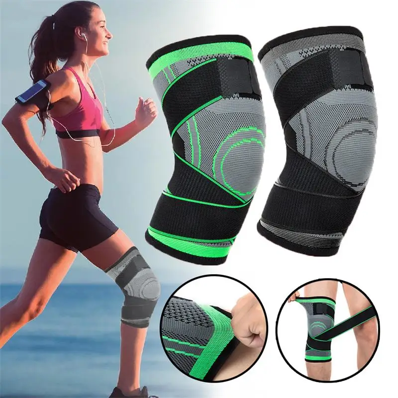 

1Pair Knee Support Protector Kneecap Knee pads Pressurized Elastic Brace belt for Running Basketball Volleyball sports Knee pads