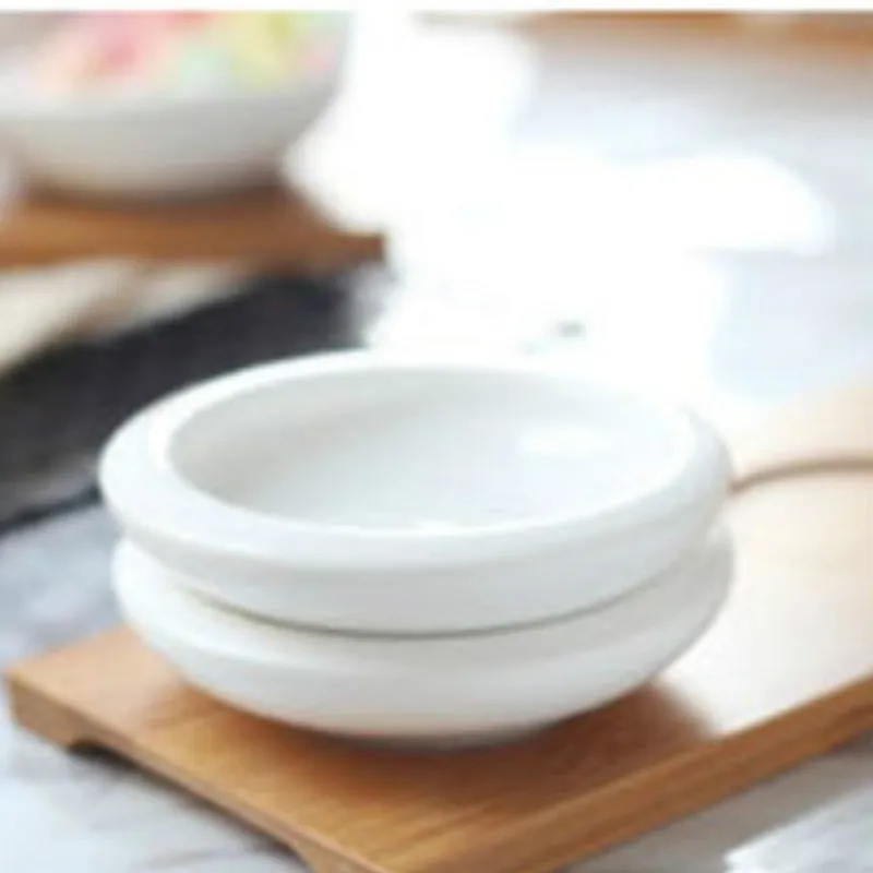 Керамическая тарелка с подносом из бамбука поднос для приправ уксуса соуса блюдо