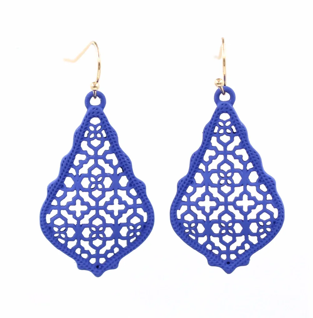 Новая мода много цветов Окрашенные 4 см маленькие каплевидные филигранные