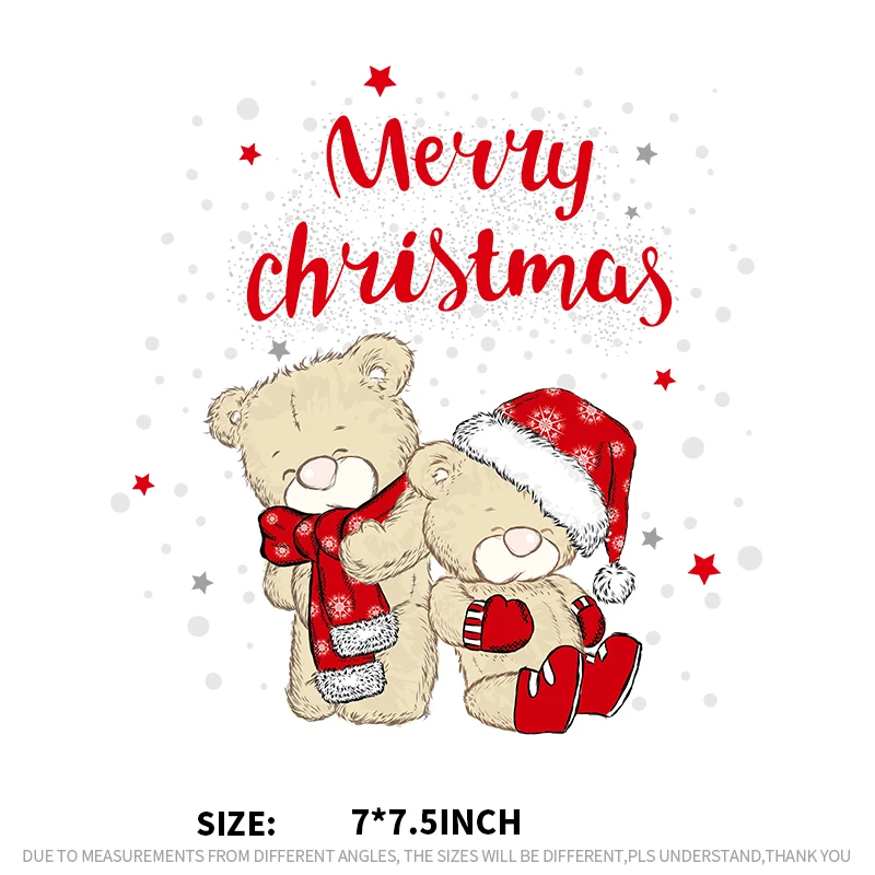 Нашивка XC Merry Christmas Bear для глажки трансферов термопресс-наклейки детей аксессуары