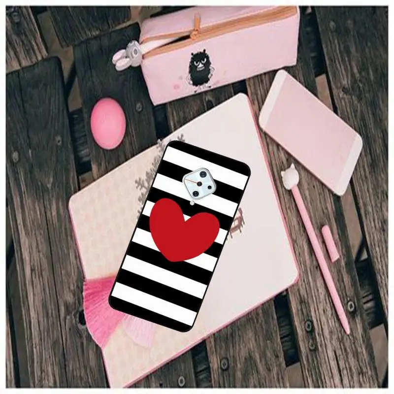

LJHYDFCNB Black And White Line Phone Case For Vivo X9 9s 20 Plus Y97 83 75 71 69 V15 V17 V5 S