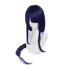 Парик для косплея Raiden Shogun Baal, Genshin Impact, косплей, 110 см, длинный Плетеный, фиолетовый, синий, смешанный, термостойкие синтетические волосы