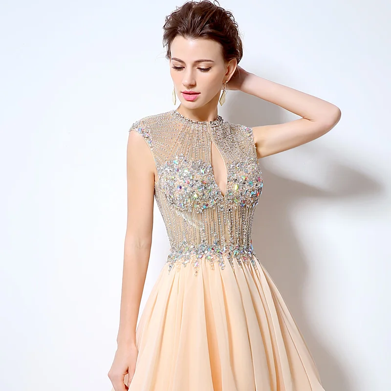 Пикантные Бальные платья с открытой спиной Иллюзия короткие Роскошная обувь