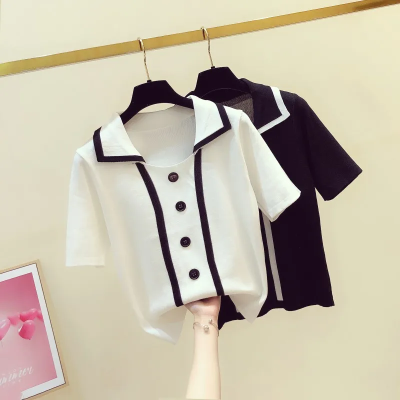 

Fashion Tops Short Sleeve O-neck Women T Shirts Casual Thin Style Female T-Shirt Black