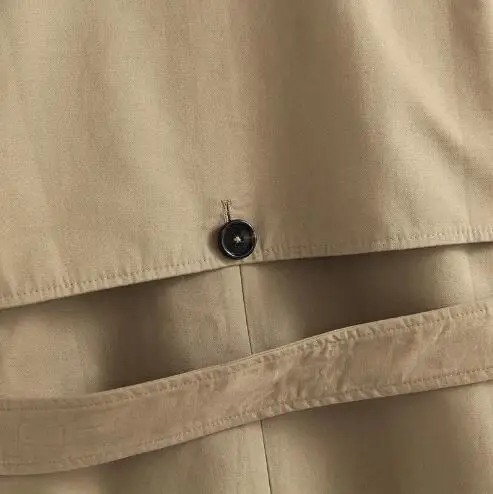 

women casual solid color double breasted outwear fashion sashes office coat chic epaulet design long trench