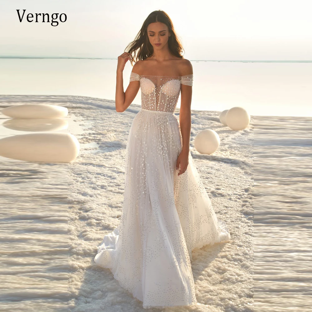 

Verngo новый дизайн трапециевидной формы; Зимние детские носки со звездами, в крапинку, в Vestido De Festa Тюль бусины свадебное платье 2021 с открытыми ...