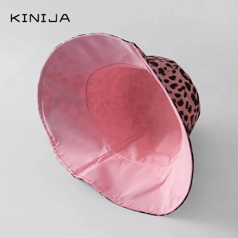 Панама женская двусторонняя с леопардовым принтом шляпа для отдыха на открытом