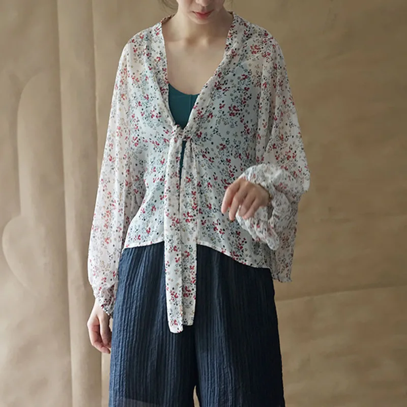 Женский осенний кардиган со шнуровкой фонарь с длинным рукавом для защиты от