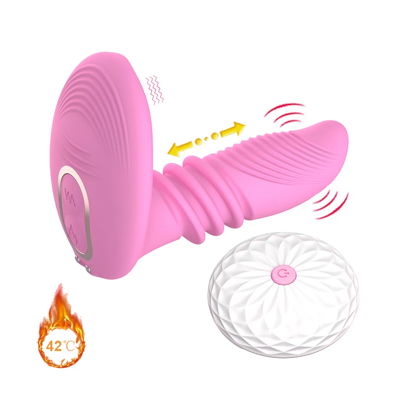Heating Telescopic Dildo Wearable Vibrator Remote Control G-spot Vibrators Clitoris Stimulator Anal Sex Toys For Adults Woman