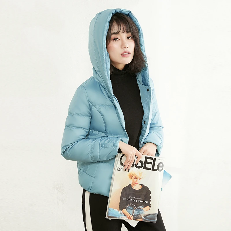 Зимний ультра светильник пуховик для женщин 90% утиного пуха куртка с капюшоном