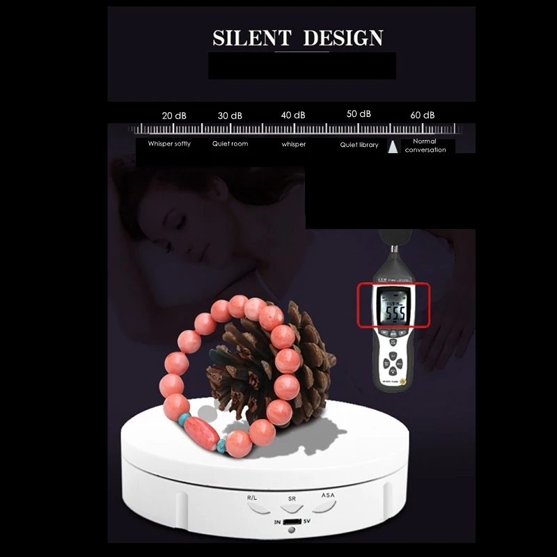 15cm 360 Degree Remote Control Speed Direction Jewellery Display Stands Electric Rotating Jewelry Organizer Photography Stand | Украшения и