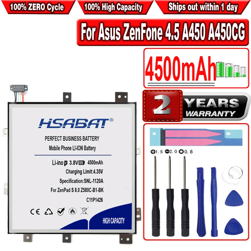 

HSABAT 4500 мА/ч, C11P1426 Аккумулятор для ноутбука Asus ZenPad S 8,0 Z580C-B1-BK Z580C 0B200-01440000 Z8050CA 1B