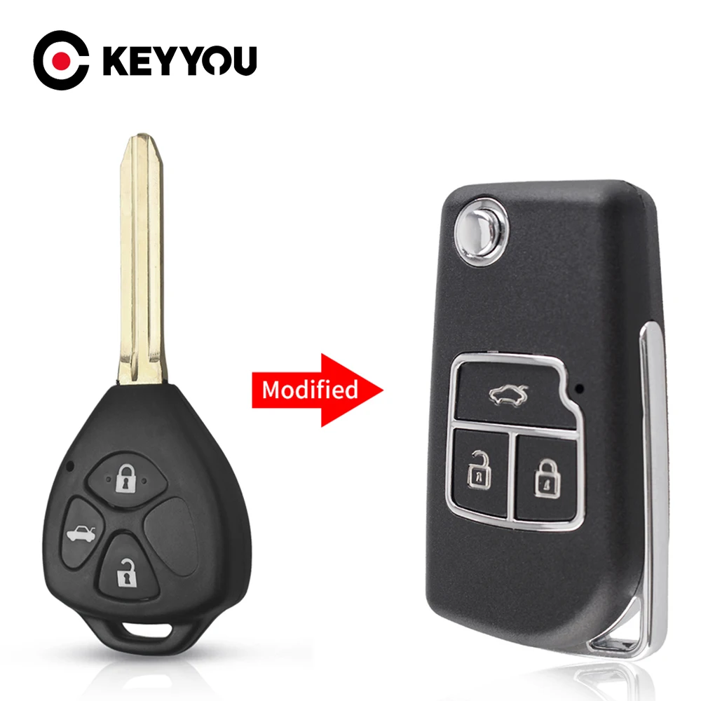 KEYYOU 2/3 Toy43 пуговицы автомобиль флип ключ для Toyota Camry Reiz Rav4 Yaris изменение складной