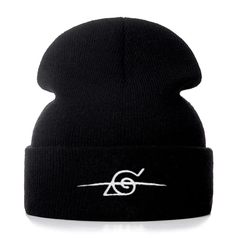 

Uchiha Uzumaki Cotton Embroidery Casual Beanies for Men Women Knitted Winter Hat Solid Hip-hop Skullies Bonnet Unisex Cap