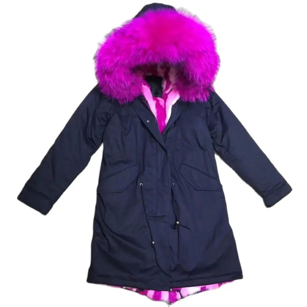 Новая красная красивая меховая парка Brigth с большим воротником из натурального