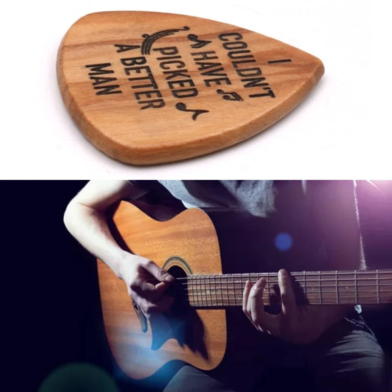 

Guitar Wood Picks Box Guitar Shaped Guitar Pick Box Plectrum Container with 3 Pcs Guitar Pick for Guitar Standard Picks