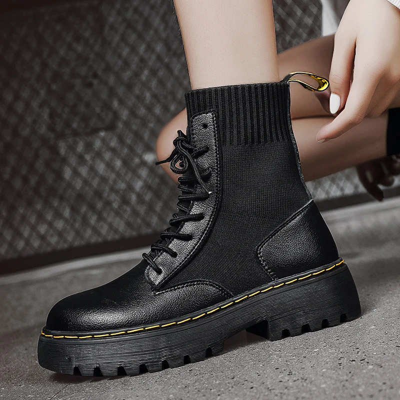 

Ботинки мартинсы для пар, дизайнерские ботинки на платформе для увеличения роста, женские ботинки для верховой езды, новинка сезона осень-з...