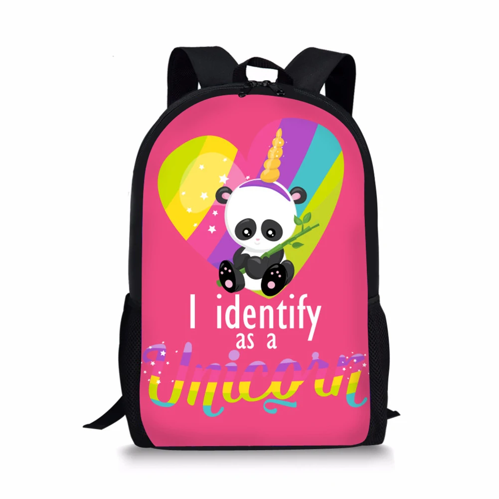 HaoYun Fashion Children's Backpack Panda Unicorn Pattern Students School Bag Cartoon Animal Prints Teenagers Book-Bags Mochila