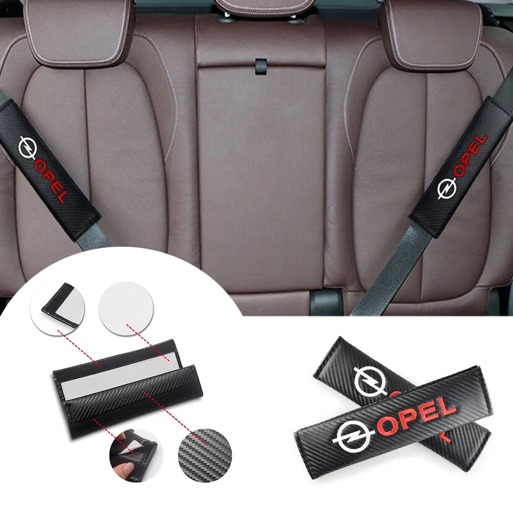 

Fashion Car Seat Shoulder Belt Cover Auto Seat Safety Belt Soft Embroidery Pad For OPEL Corsa Insignia Astra Antara Zafira