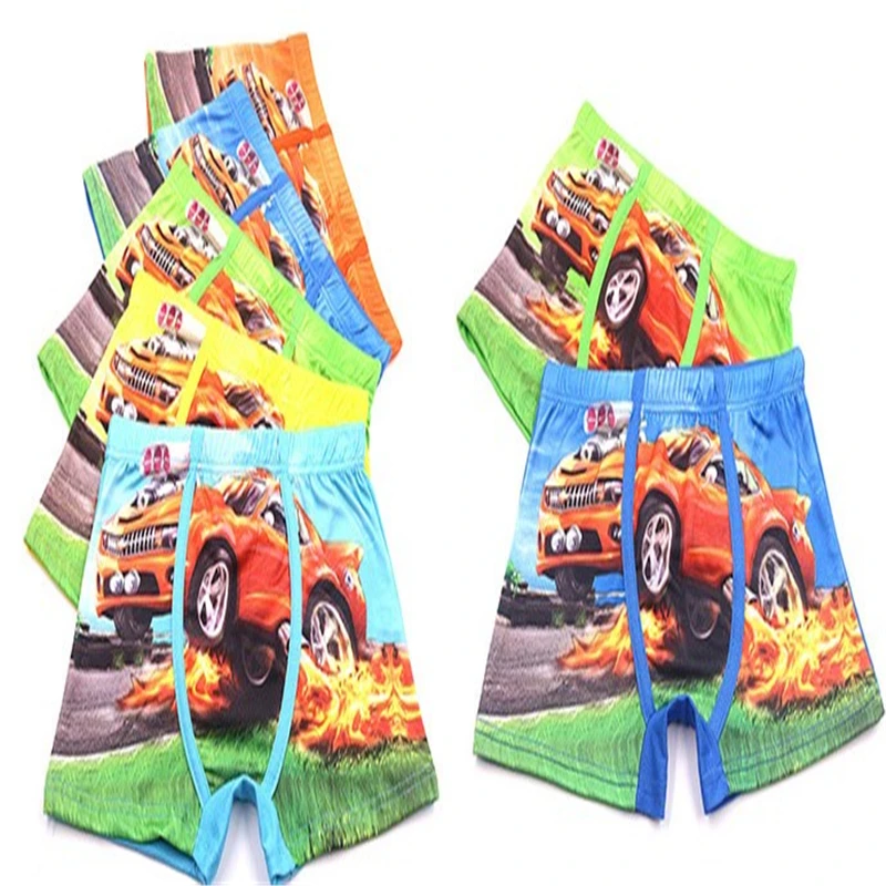 1 шт. Детское нижнее белье с принтом автомобиля Трусы боксеры Детские трусы из