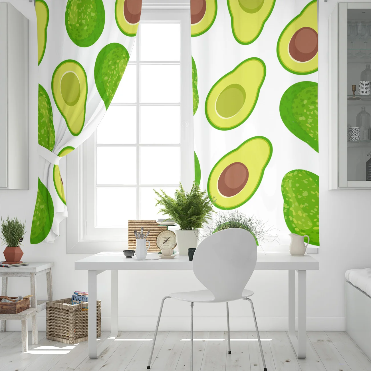 Затемняющие оконные шторы с авокадо и зелеными желтыми фруктами занавеска для