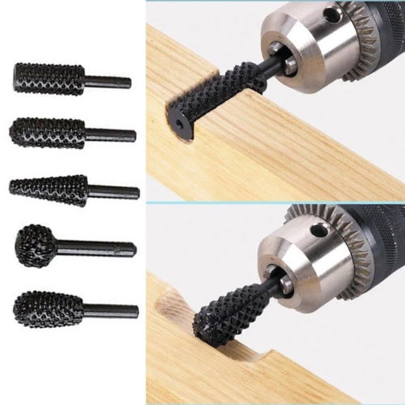 

5PCS 1/4'' Drill Bit Set Cutting Tools For Woodworking Wood Carving Tool For General Building & Engineering Power Tools