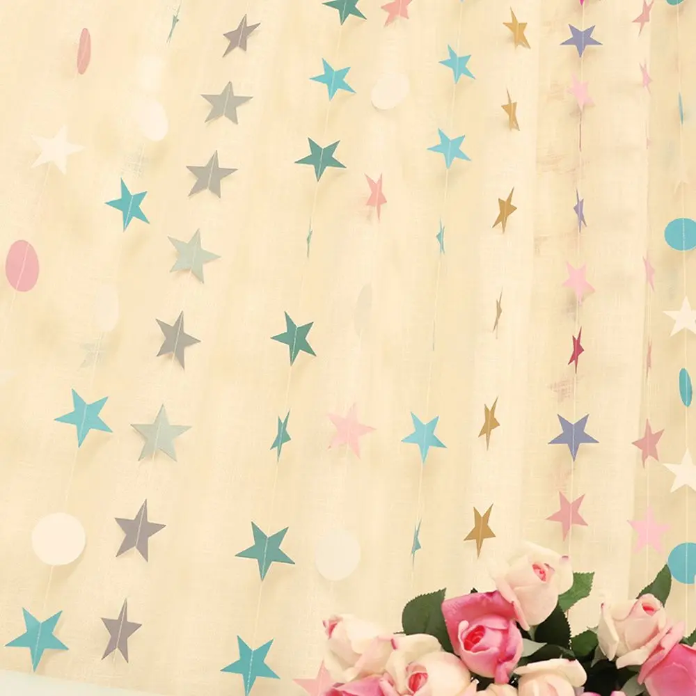 Золотой серебряный Звездный круг украшение для вечеринки бумажные гирлянды