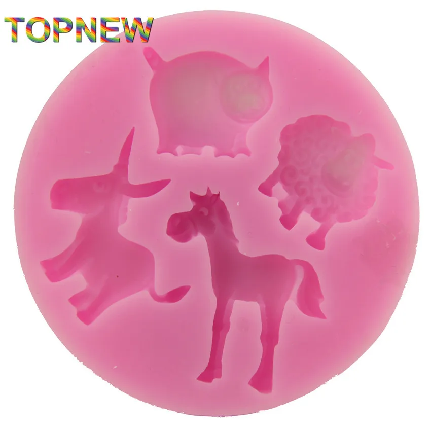 Силиконовая форма для поросят свиньи лошади Ослика помадки украшения тортов
