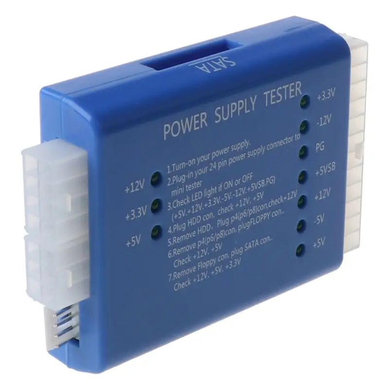 1 шт. новый черный ПК 20 24 Pin PSU SATA Питание тестер G32C|Тестеры аккумуляторов| |