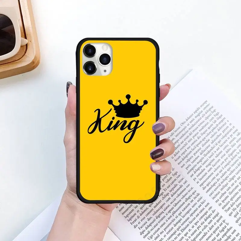 

king and queen Crown Phone Case for iPhone 11 12 pro XS MAX 8 7 6 6S Plus X 5S SE 2020 XR Luxury brand shell funda coque