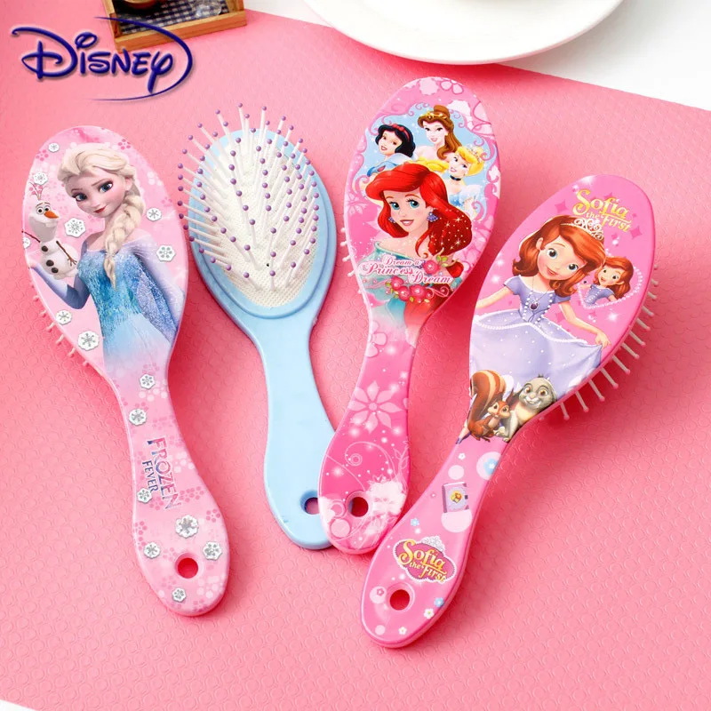 Disney Princess Minnie Frozen Comb Cartoon Cute Beauty fashion toys Curly Hair Brush Combs Anti-static Brush Comb