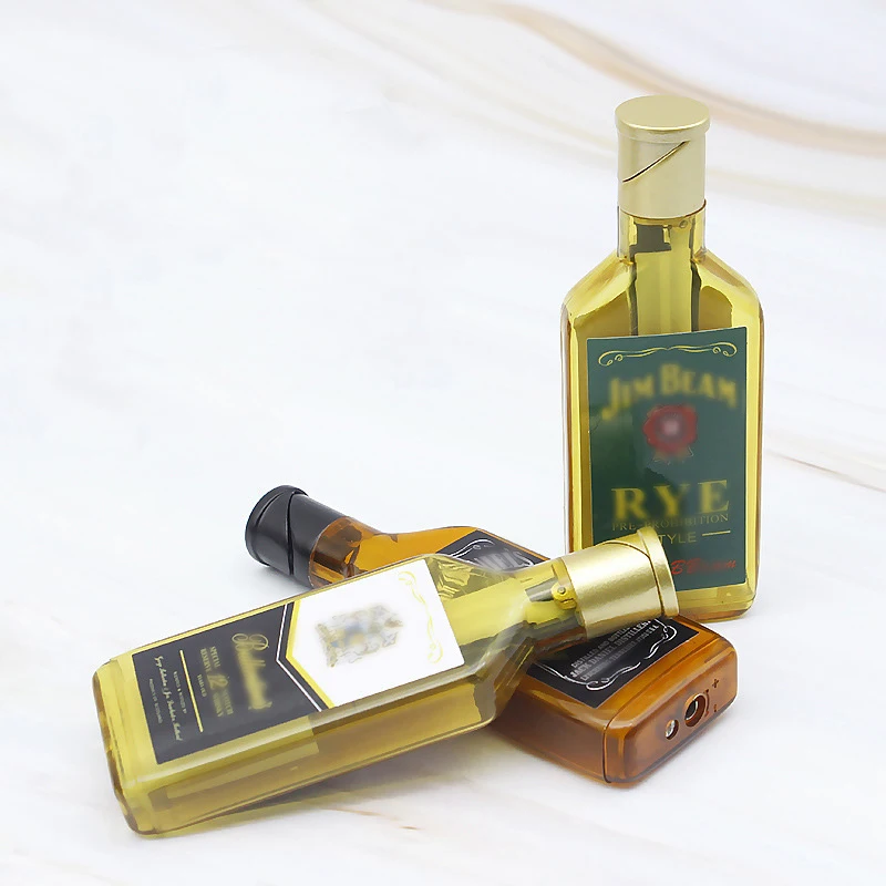 Винная бутылка Зажигалка Креативный пламня факел бутан Зажигалки газовая