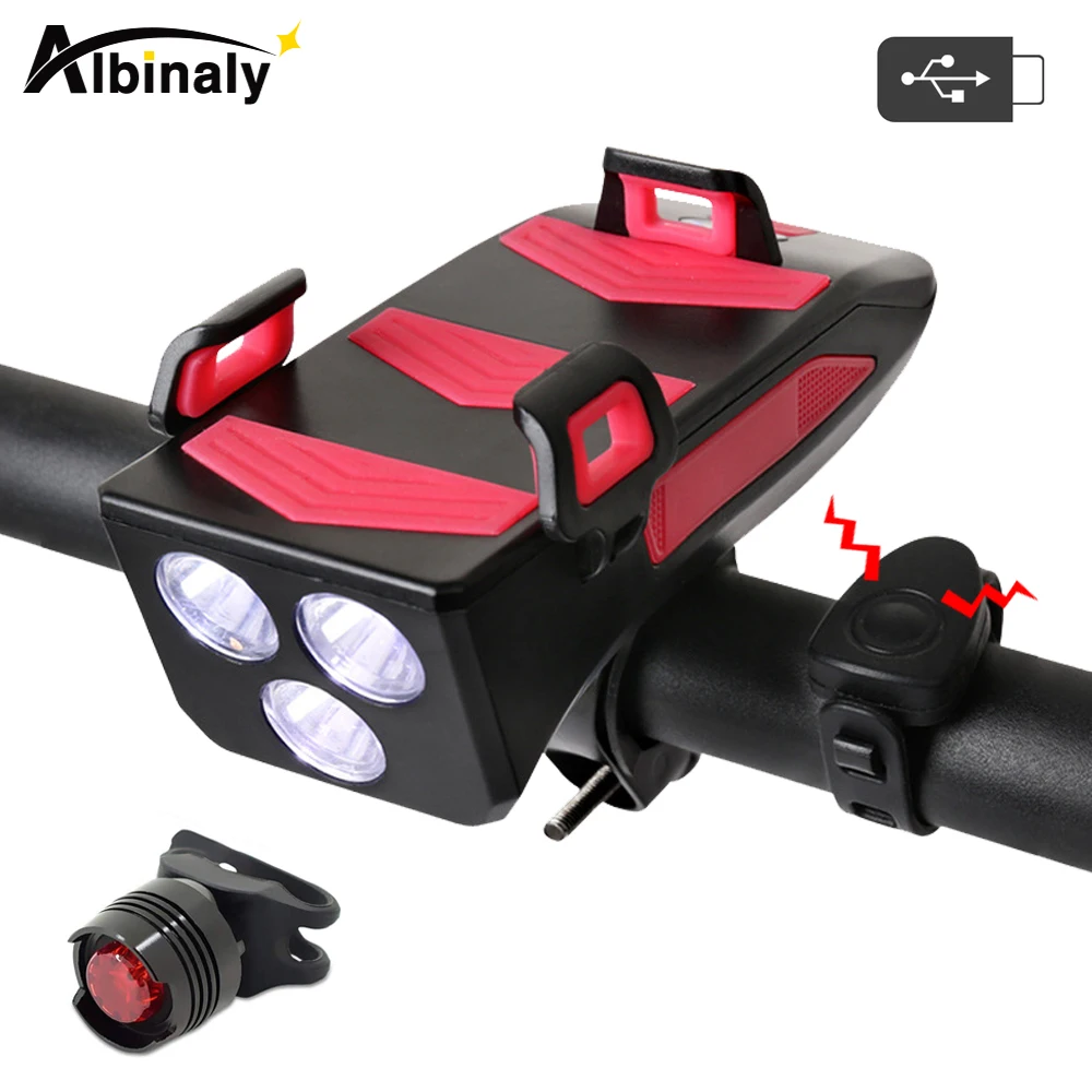 

3LED велосипедный светильник, многофункциональная велосипедная лампа 2000/4000 мАч, внешний аккумулятор, велосипедный головной светильник с дер...