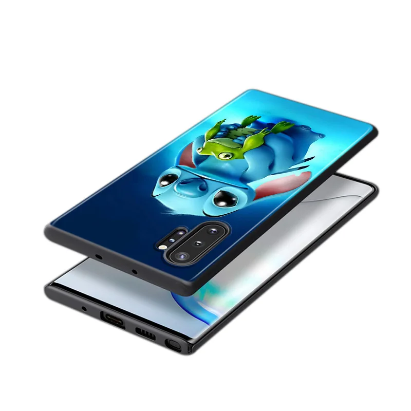 Disney Cartoon Animation Lilo Stitch For Samsung Galaxy S22 S21 S20 FE Ultra S10 Lite S9 S8 Plus S7 5G Silicone Black Phone Case