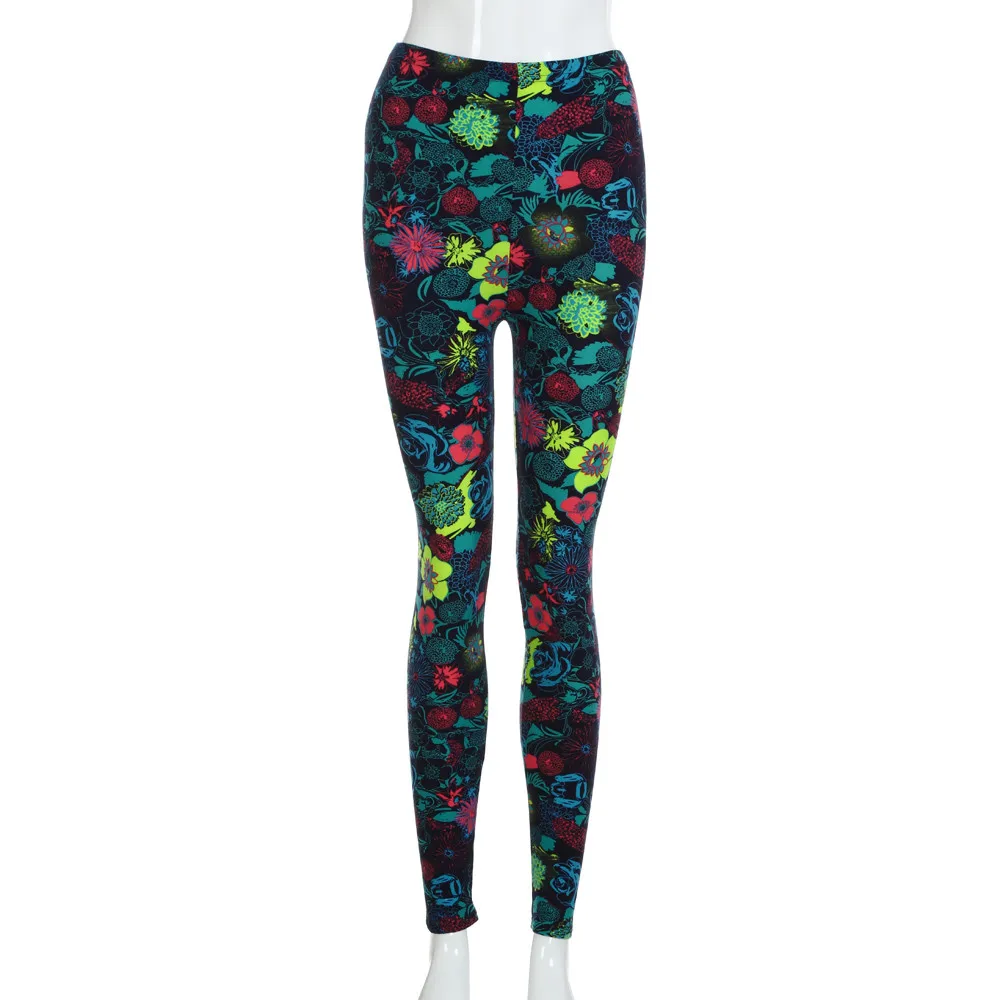 Рождественские Леггинсы для женщин леди повседневные эластичные узкие брюки