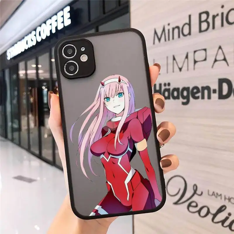 

Japan DARLING in the FRANXX Anime Phone Case Matte Transparent for iPhone 7 8 11 12 s mini pro X XS XR MAX Plus cover funda