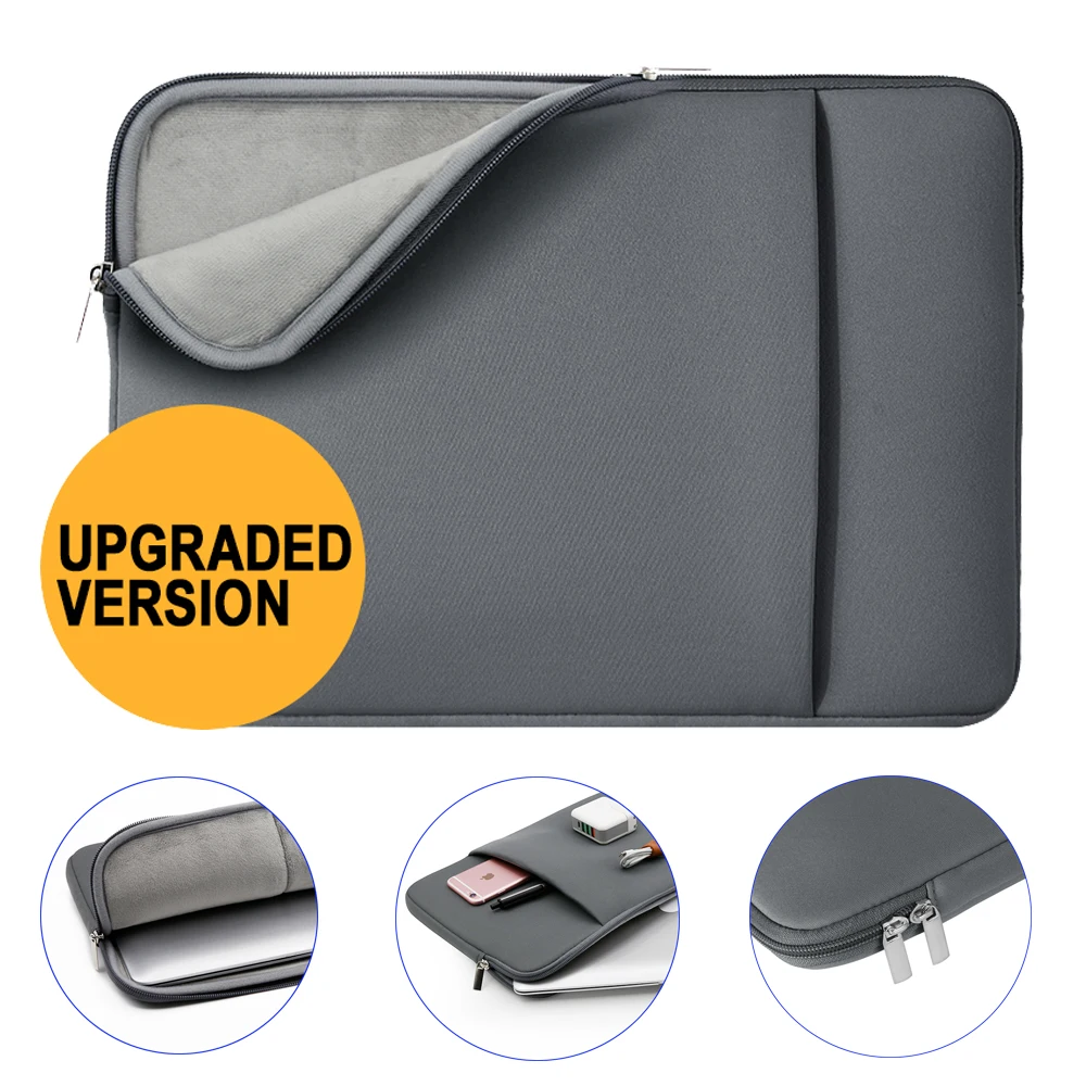 Rainyear Laptop Sleeve Notebook Case Pocket Tablet Pc Tas Voor Asus Dell Hp Acer Voor Mackbook Air Ipad 11 13 14 15 15.6 Inch Grijs Rainyear Laptop Sleeve Notebook Case Pocket Tablet Pc Tas Voor Asus Dell Hp Acer Voor Mackbook Air Ipad 11 13 14 15 15.6 Inch Grijs