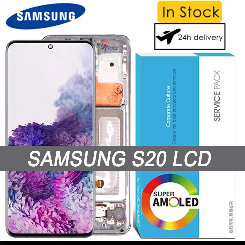 100% Оригинальный сенсорный ЖК-экран Super AMOLED для Samsung Galaxy S20 G980 G980F дисплей Plus G985 G985F
