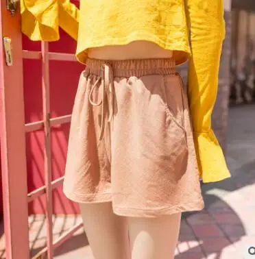 

New 2018 cotton and hemp wide leg sports leisure loose linen joker student Korean version