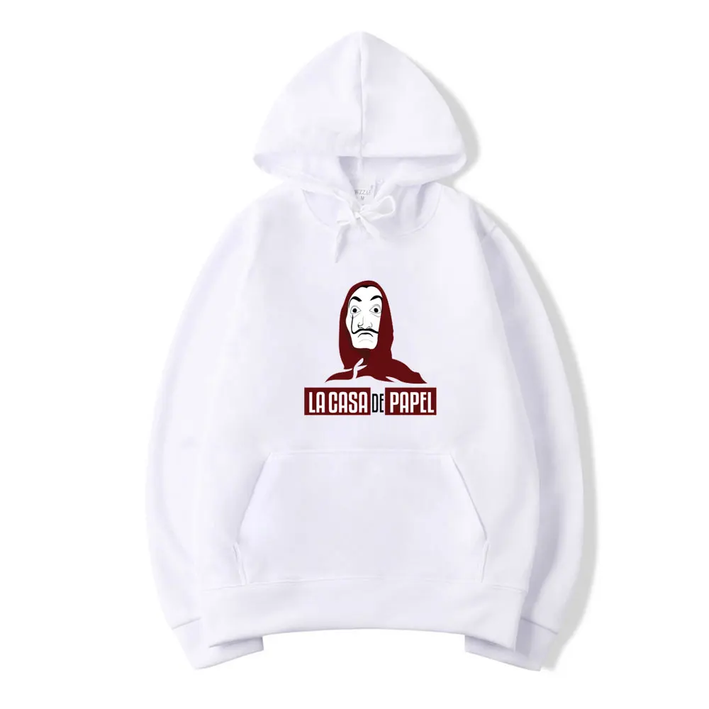 

Мужская Флисовая Толстовка с капюшоном, осенне-зимний спортивный костюм в стиле Харадзюку, худи с надписью «House Of Paper», модель 2020 года