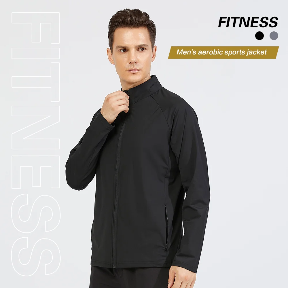 Winter Men's Running Jackets Quick-Drying Anti-Wrinkle Training Jacket Fitness Outdoor Sports Jackets Zipper Pocket Sportswear