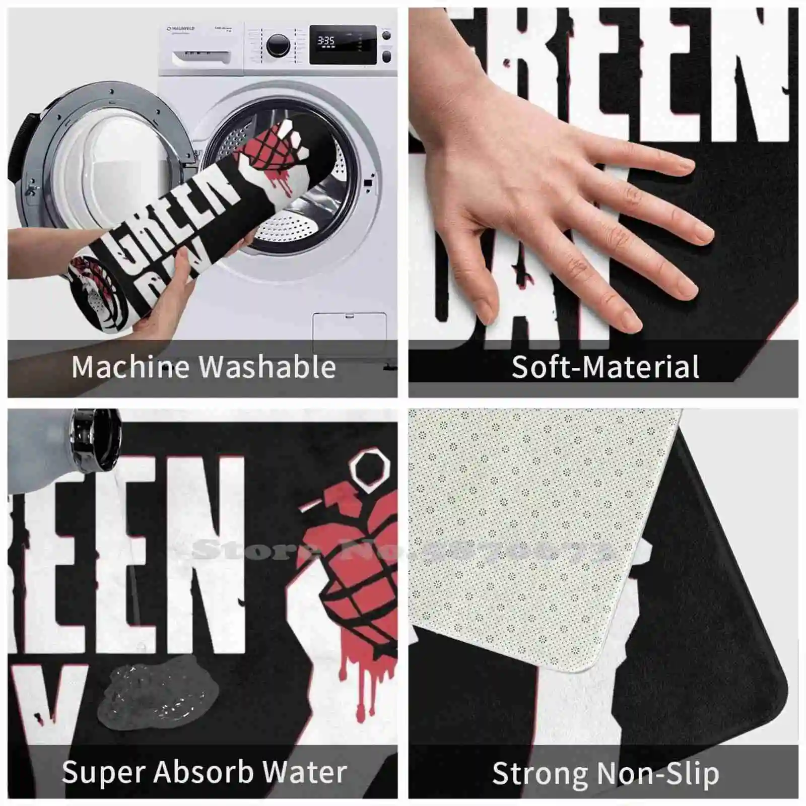 Мягкая подушка для дома коврик двери зеленый день музыкальный браслет Grenn Ijo