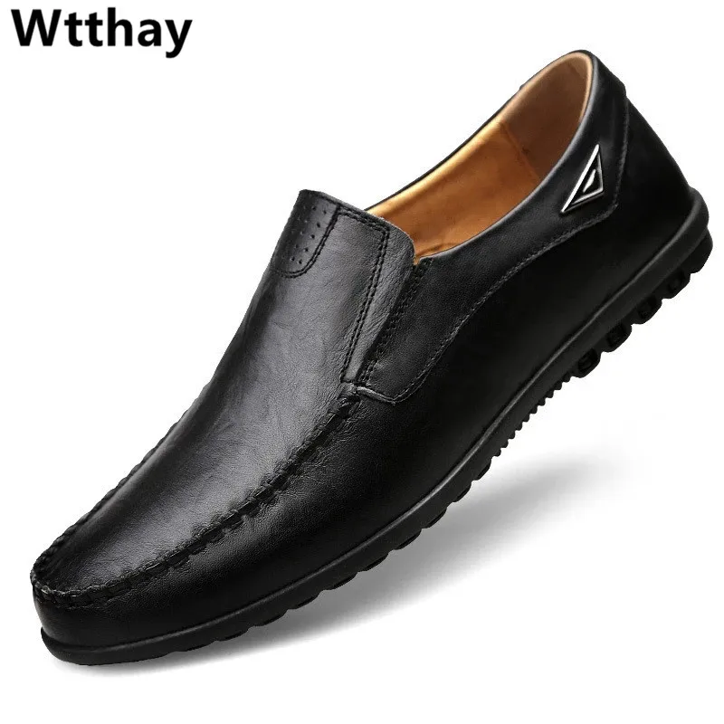 

Мужская повседневная обувь из брендовой натуральной кожи; Мокасины; Мужские лоферы; Мокасины; Дышащая обувь без шнуровки итальянские туфли-...