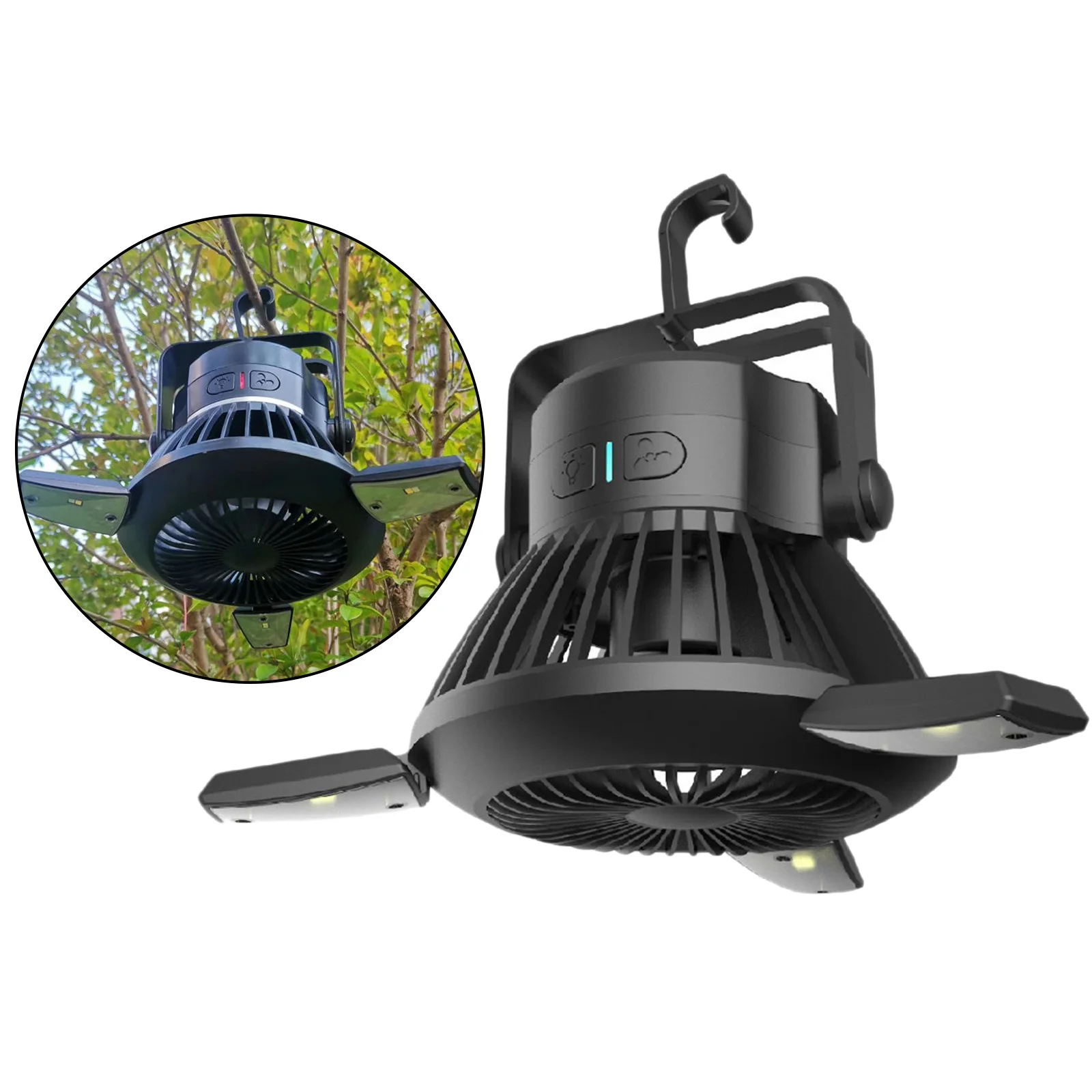 

Solar Camping Fan Light Portable Lantern Phone Charger for Camping Home