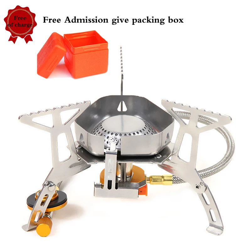 

Туристическая газовая горелка, портативная складная Ультралегкая туристическая горелка, с защитой от ветра, для походов