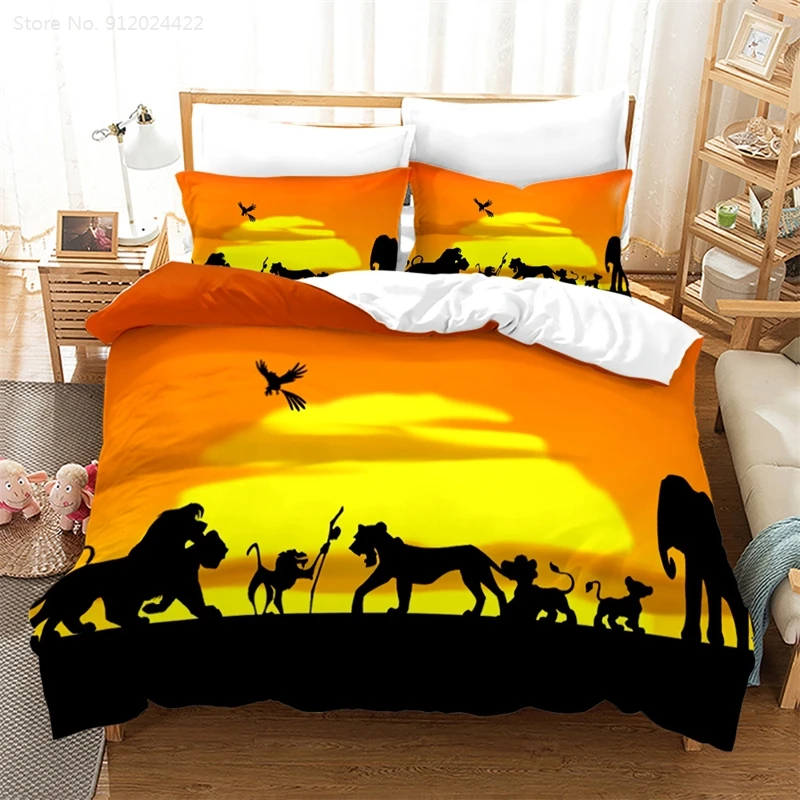 Simba Duvet Covers The Lion King Size Bedding Set 3d Cover 220x240 Disney Pillowcase Mufasa Bed Linen for Children | Дом и сад