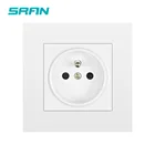 SRAN французский настенные Мощность розетка с заземлением 16A розетки с детьми защитной дверью черныйбелыйзолотойсерый ПК панель 86 мм * 86 мм