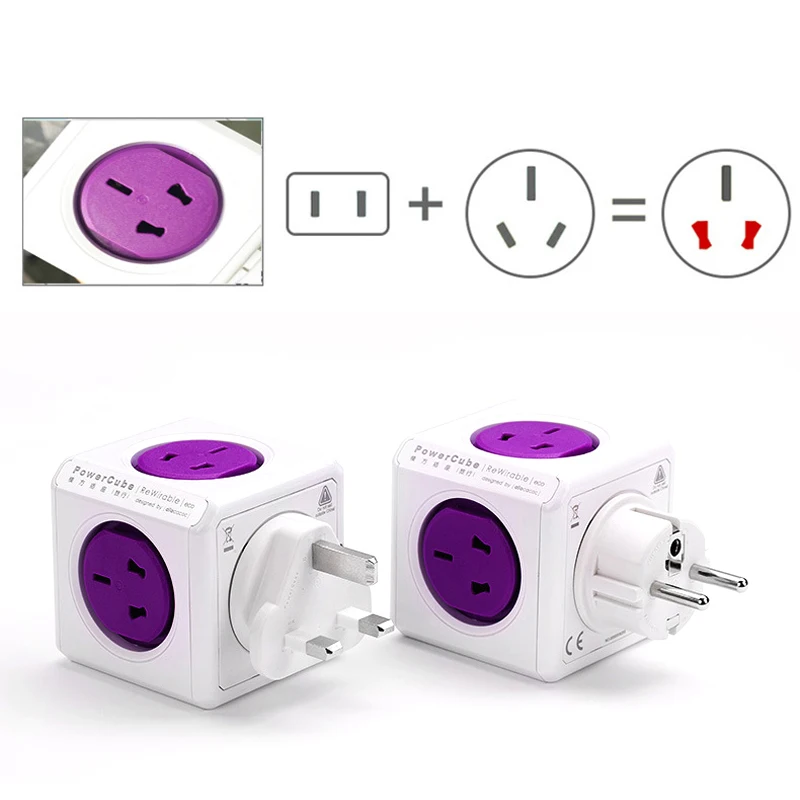 Allocacoc адаптер питания Мощность куб дорожный розетка с usb удлинитель электрический тройник розетка Переходник штекер Мощность полосы ЕС США CN 4 удлинитель с USB Порты для Австралия Новая Зеландия Japan10A 2500W