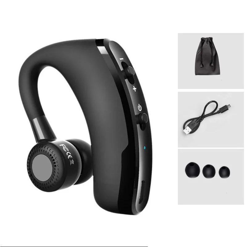 Yulubu V8S, деловые bluetooth-наушники, Спортивная Беспроводная bluetooth-гарнитура, наушники с громкой связью, голосовое управление с микрофоном и V8 - Цвет: V9-Black